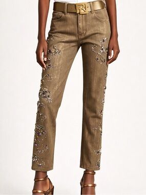 NWT RALPH LAUREN Purple Label Jeans 750 Crystal Lichen Metallic Italy 31 Rare